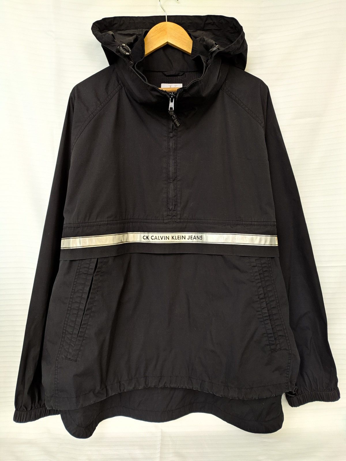Calvin Klein × Vintage CK Calvin Klein 90s Jeans Zip Anorak Windbreaker Spellout Size US XXL / EU 58 / 5 - 1 Thumbnail