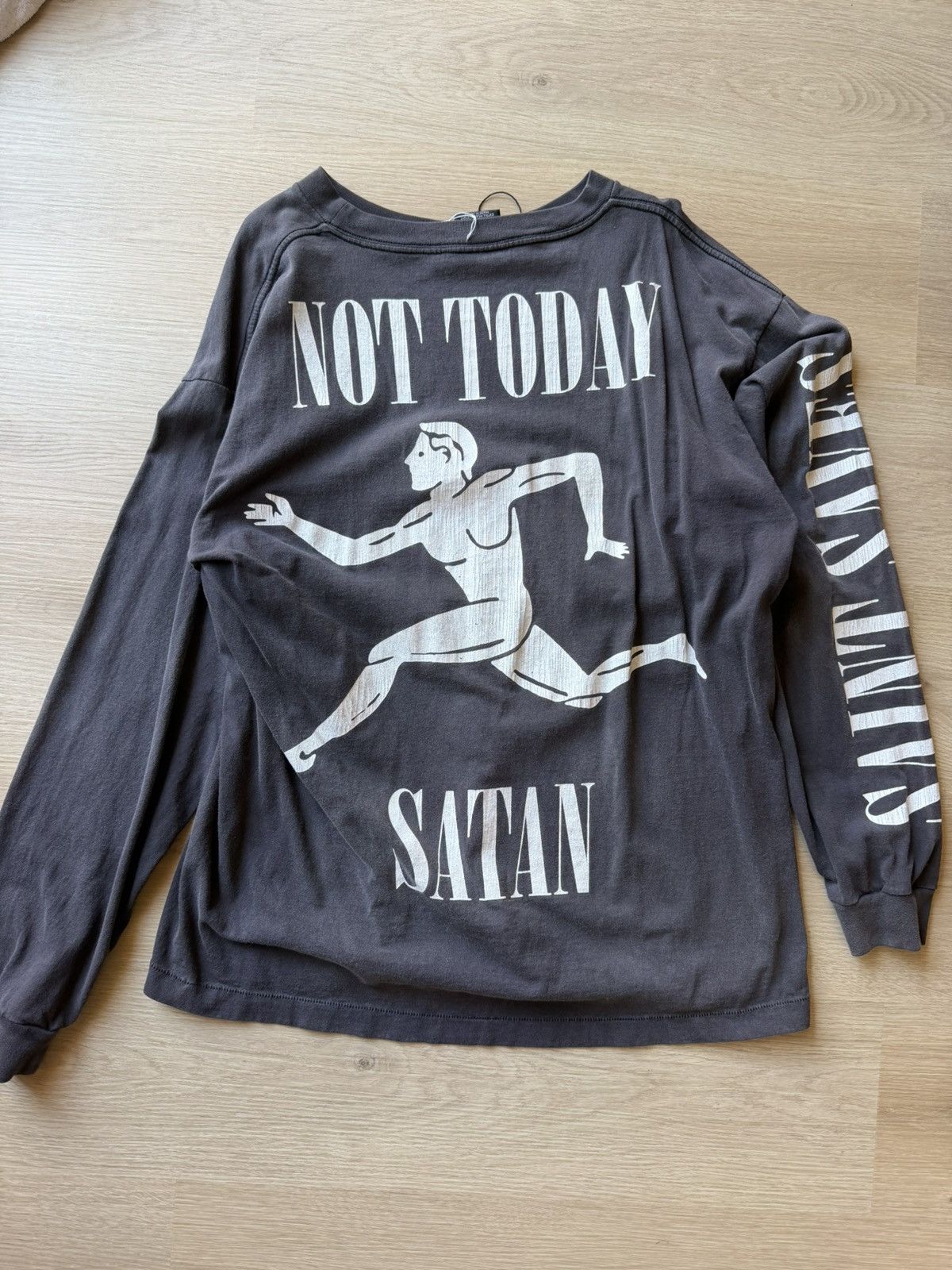 Saint Michael Running Long Sleeve T-Shirt Not Today Satan Size US XL / EU 56 / 4 - 5 Thumbnail