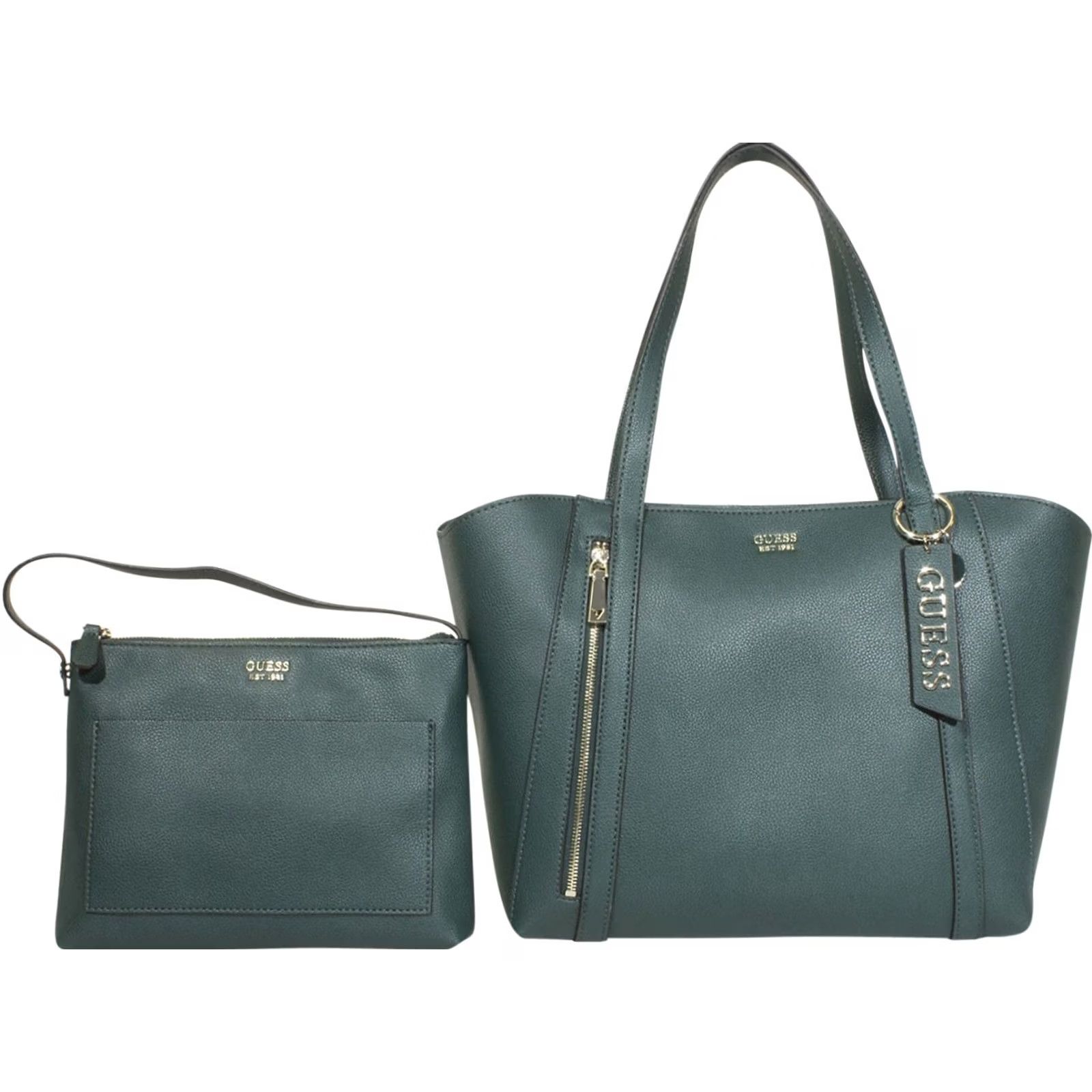 Guess Guess Women's Naya Tote Handbag 2-Piece Set With Convertible Pouch Forest Size ONE SIZE - 2 Thumbnail