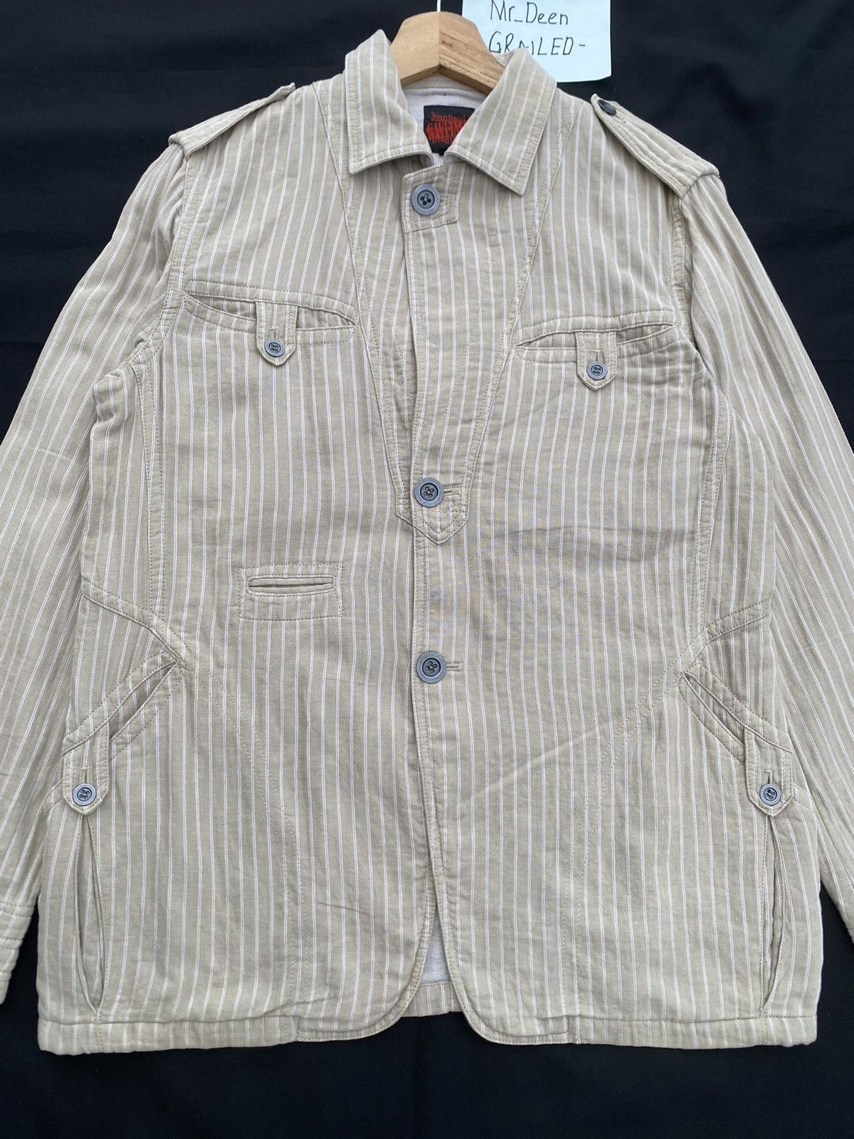 Jean Paul Gaultier Rare Vintage Jean Paul Gaultier JPG Stripes Cotton Jacket Size US M / EU 48-50 / 2 - 5 Thumbnail