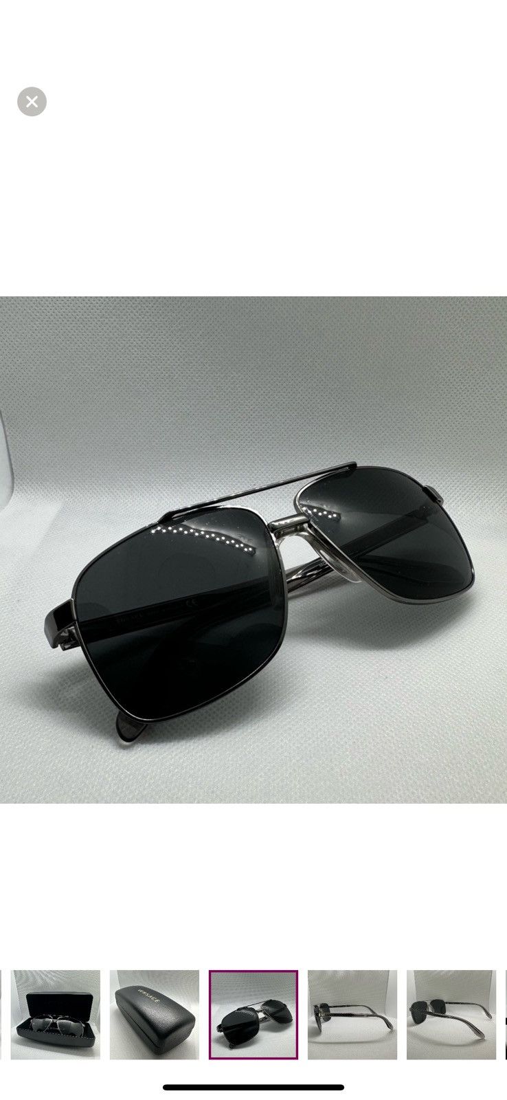 Versace Versace Aviator Sunglasses with Case - Model 2174 Size ONE SIZE - 14 Thumbnail