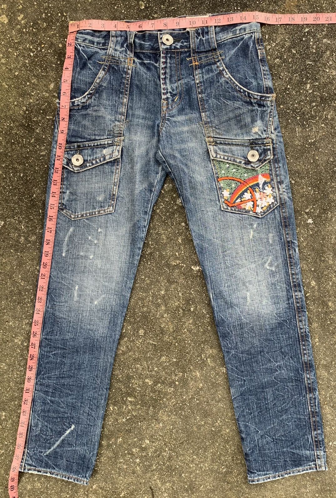 If Six Was Nine × Japanese Brand Distressed Antgauge Platinum Embroidered Pocket Denim Pants Size US 30 / EU 46 - 25 Thumbnail