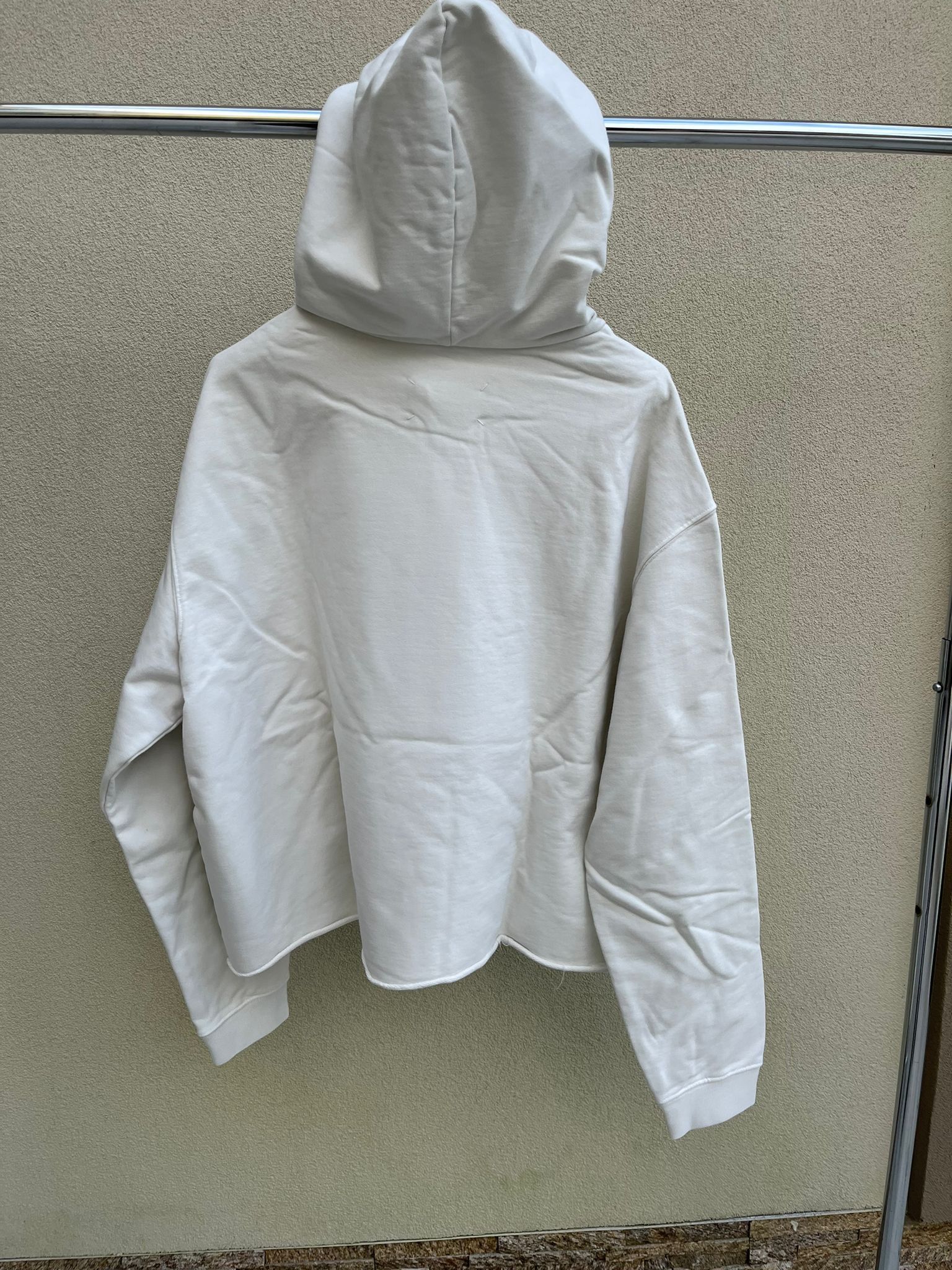 Maison Margiela Logo Embroidered Hoodie in White Size US XL / EU 56 / 4 - 12 Thumbnail