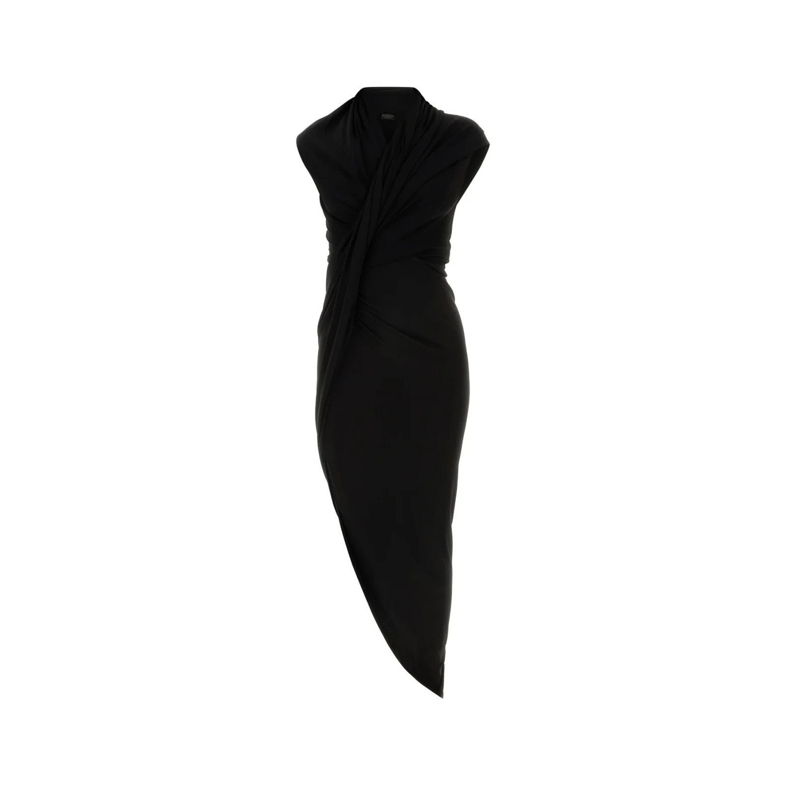 BALENCIAGA Black Stretch Crepe Dress New & Authentic (Women'
