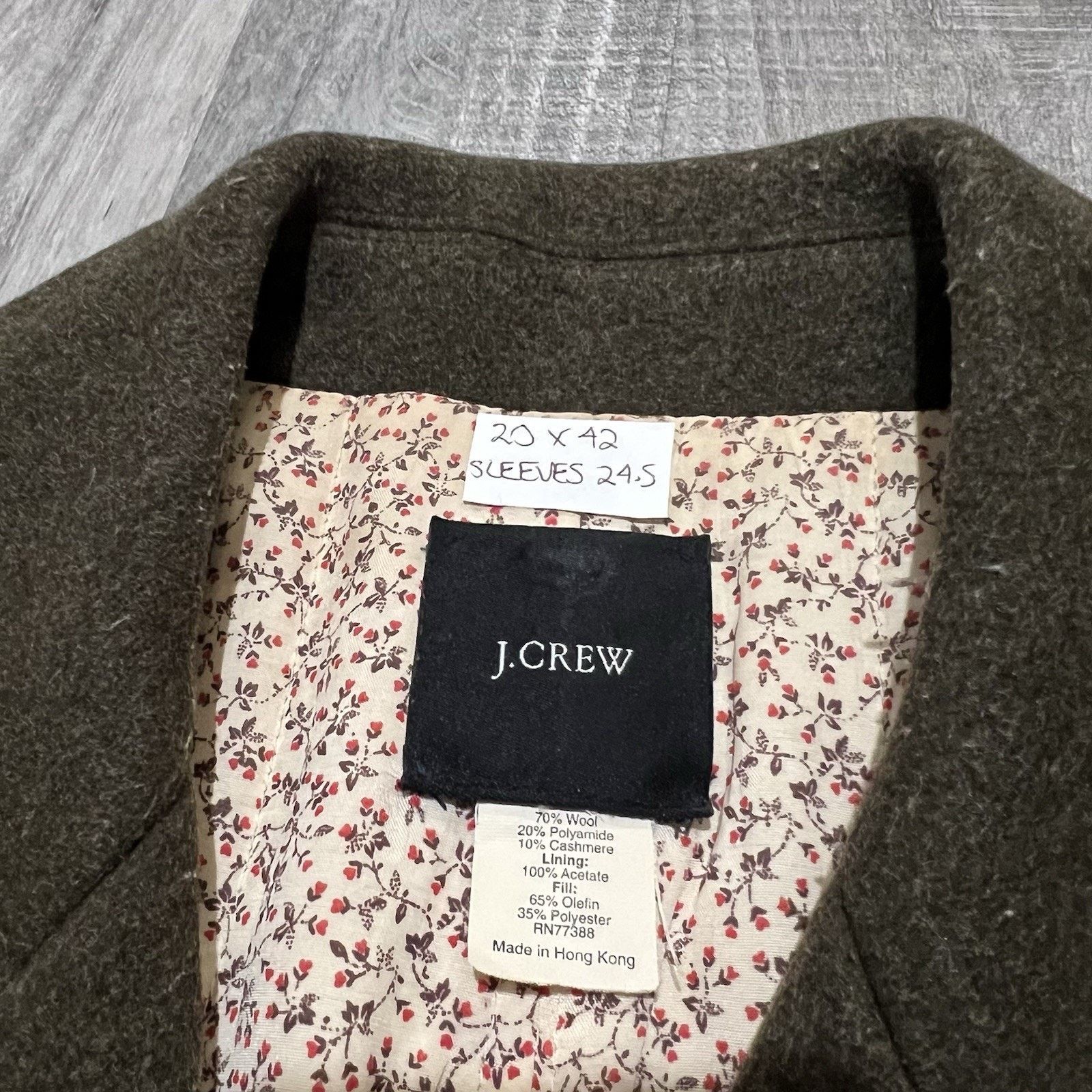 J.Crew VTG J Crew Womens Wool Car Military Long Trench Overcoat 40" Size M / US 6-8 / IT 42-44 - 5 Thumbnail