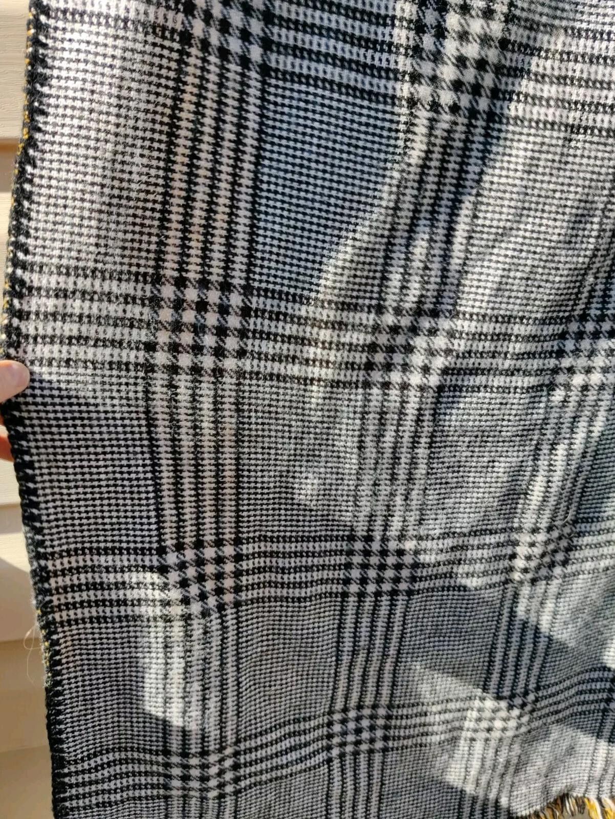 Other Time & Tru Black White Hounds Tooth Reversible Yellow Woven Size ONE SIZE - 5 Thumbnail