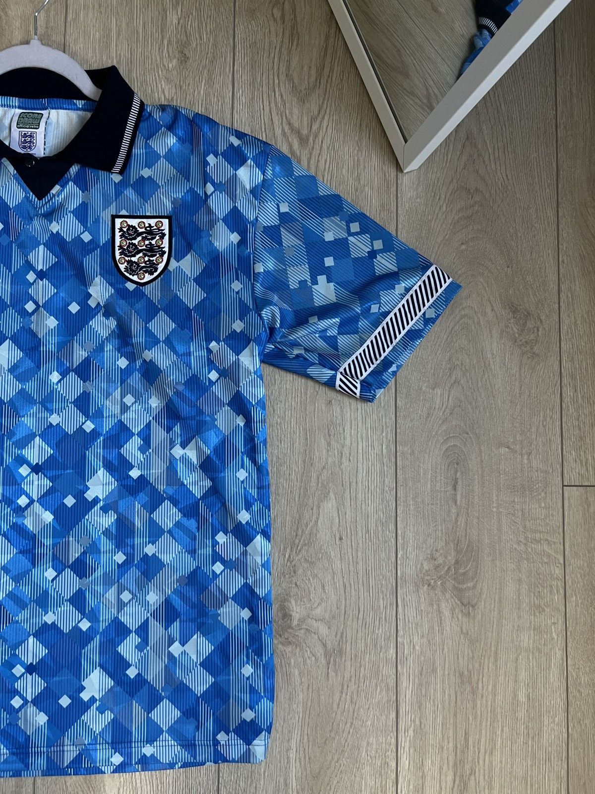 Vintage Vintage 90s England Score Draw Blue Jersey Size US L / EU 52-54 / 3 - 2 Thumbnail