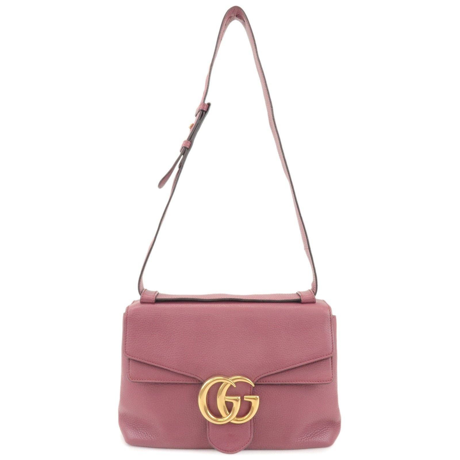 Gucci Gucci GG Marmont Leather Shoulder Bag Pink Size ONE SIZE - 1 Thumbnail