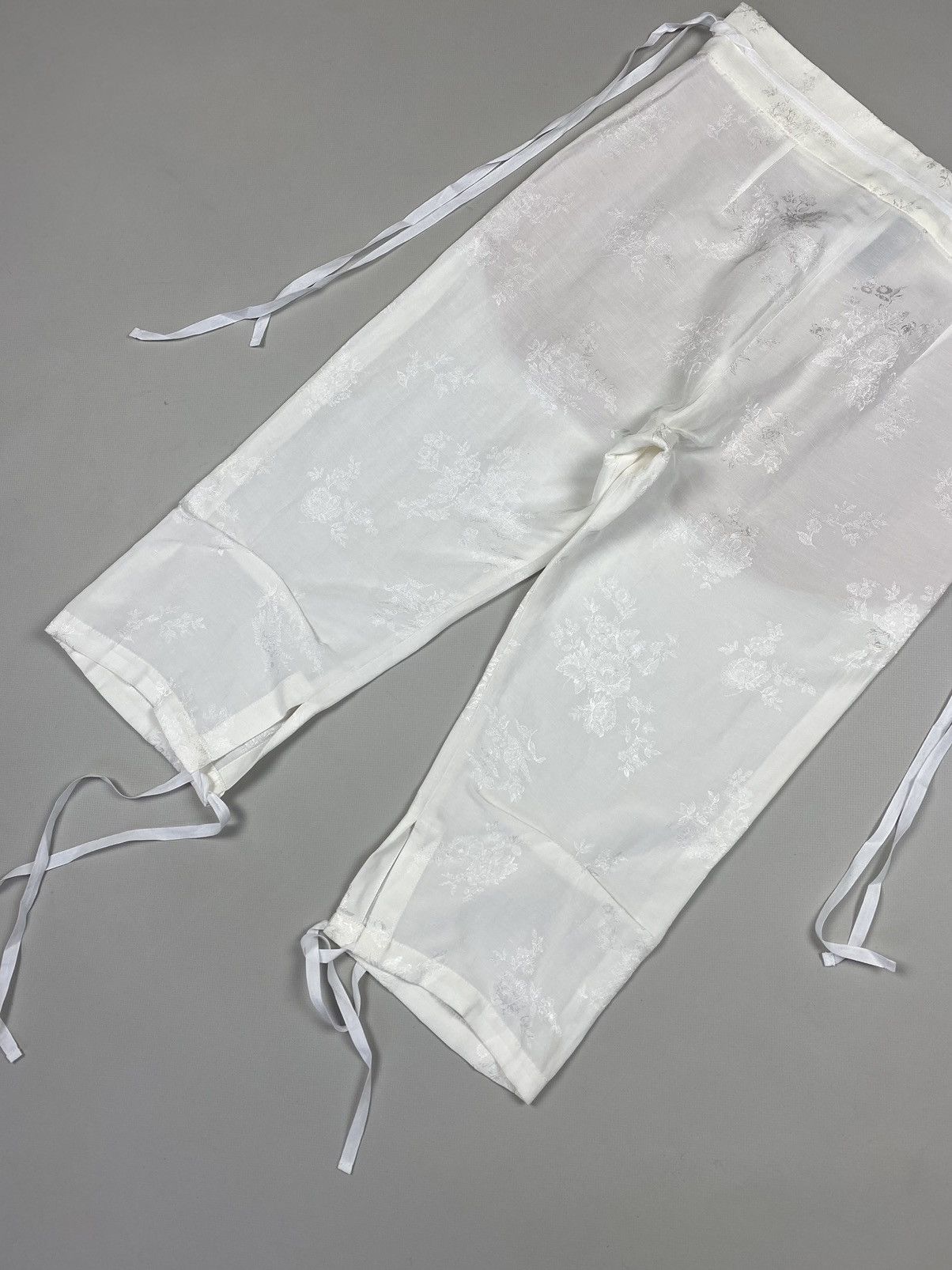 Ann Demeulemeester Ann Demeulemeester linen blend patterned cropped pants Size 25" / US 0 / IT 36 - 23 Thumbnail