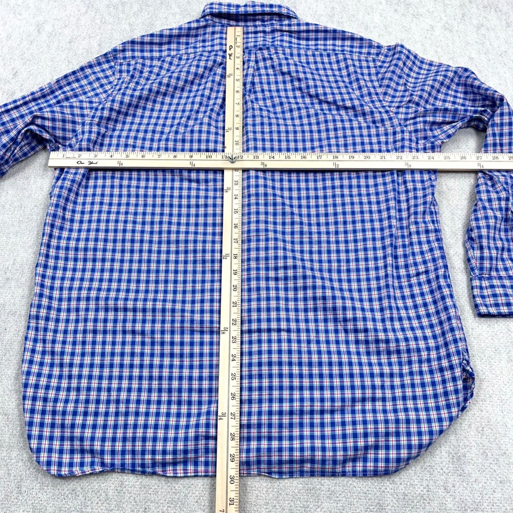 Ralph Lauren Ralph Lauren Oxford Shirt Men XL Blue Plaid Button Up Dress Lightweight OCBD Size 46R - 6 Thumbnail