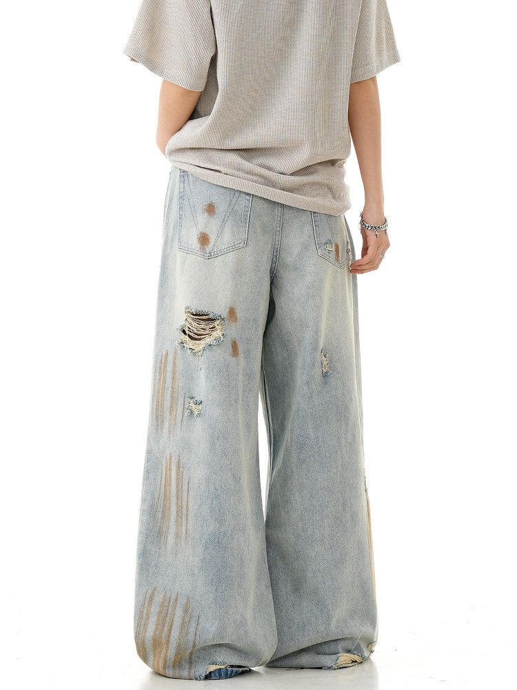Vintage Men's American Retro Distressed Wide-Leg Jeans Size US 32 / EU 48 - 4 Thumbnail