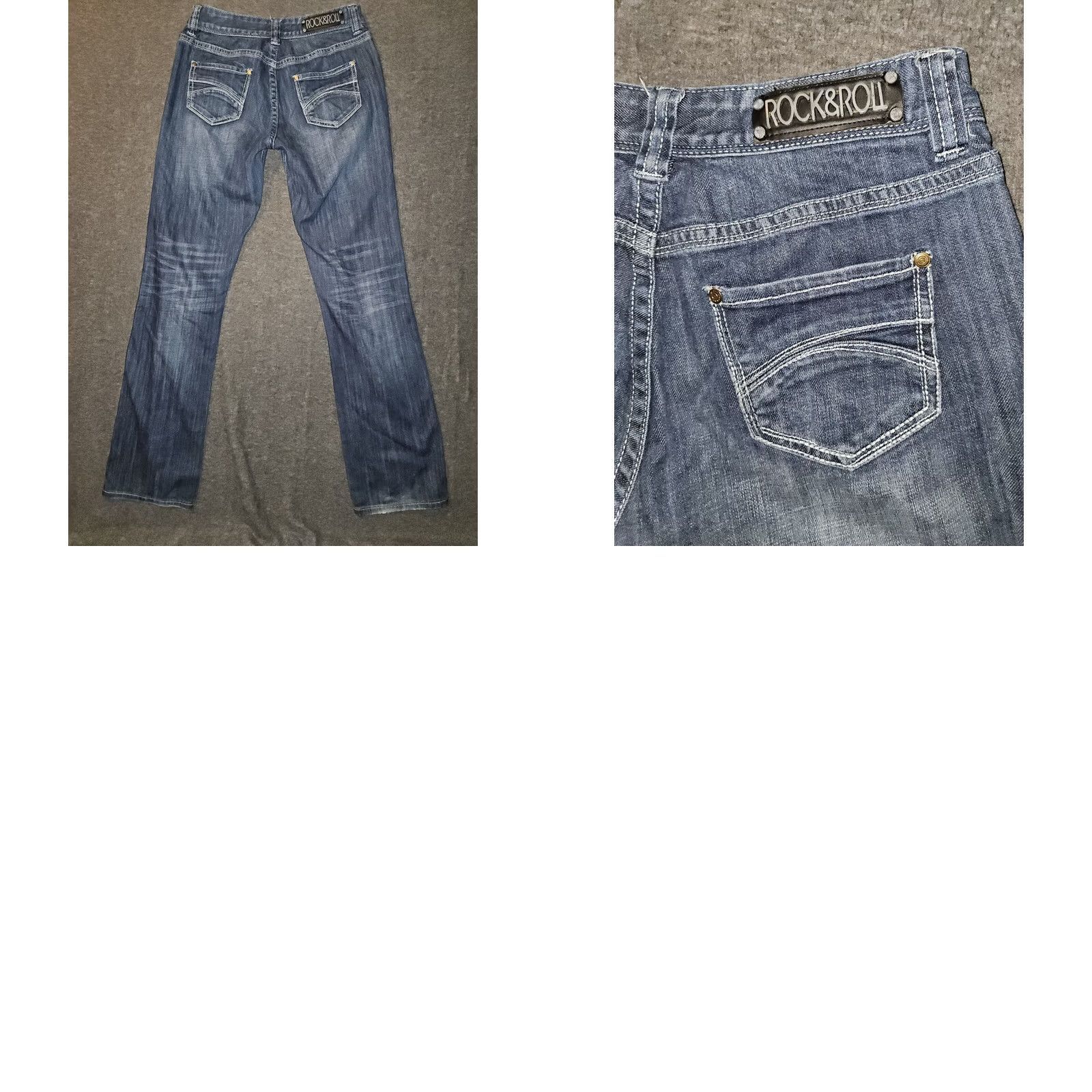 Vintage VINTAGE Rock & Roll Cowgirl Jeans Boyfriend Mid Distressed Blue Western Womens 26 Regular Inseam 33 Size 26" / US 2 / IT 38 - 9 Thumbnail
