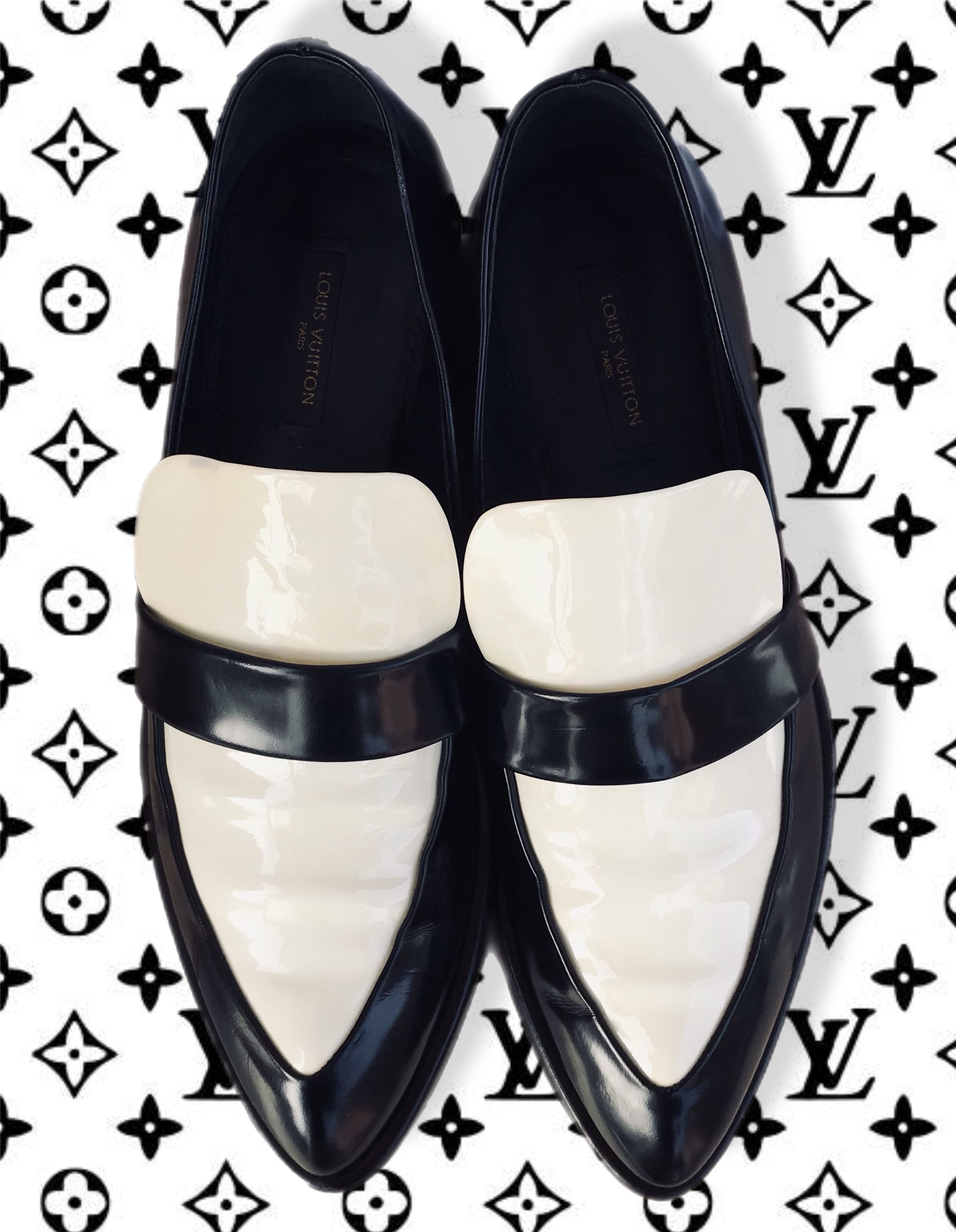 Louis Vuitton Louis Vuitton Loafers Black White Slip On Flats Leather Size US 7.5 / IT 37.5 - 7 Thumbnail