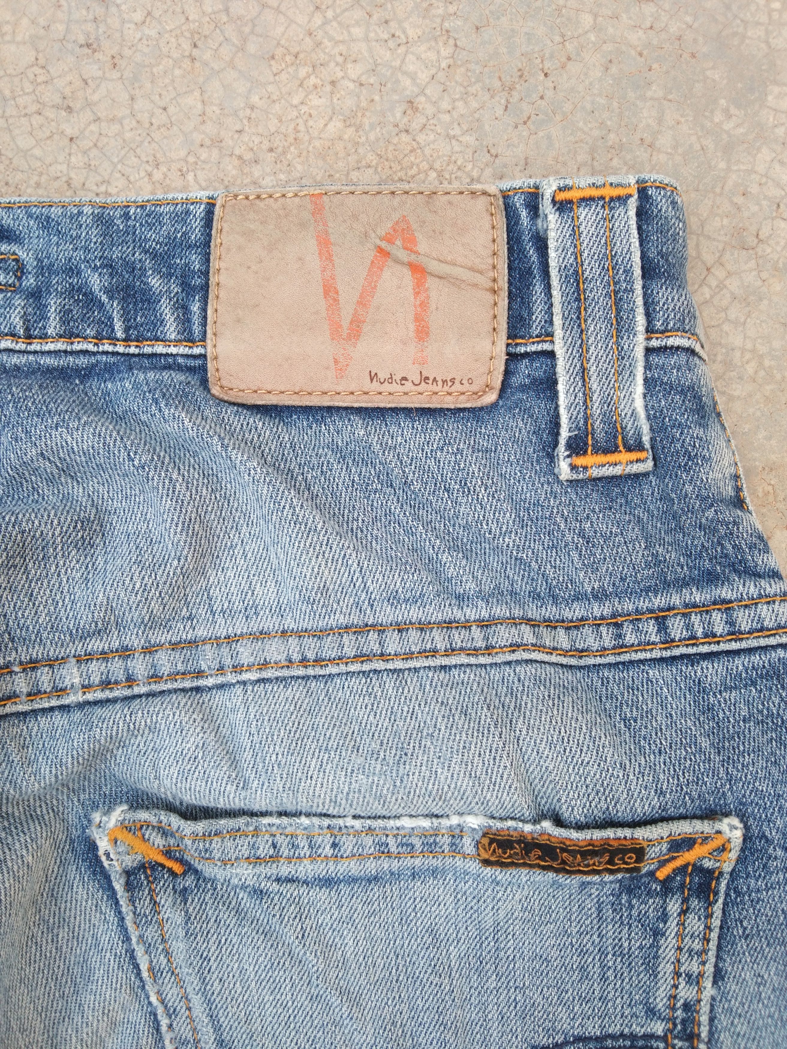 Nudie Jeans Vintage Distressed Nudie Faded Blue Released Hem Jeans 29x30 Size US 29 - 3 Thumbnail