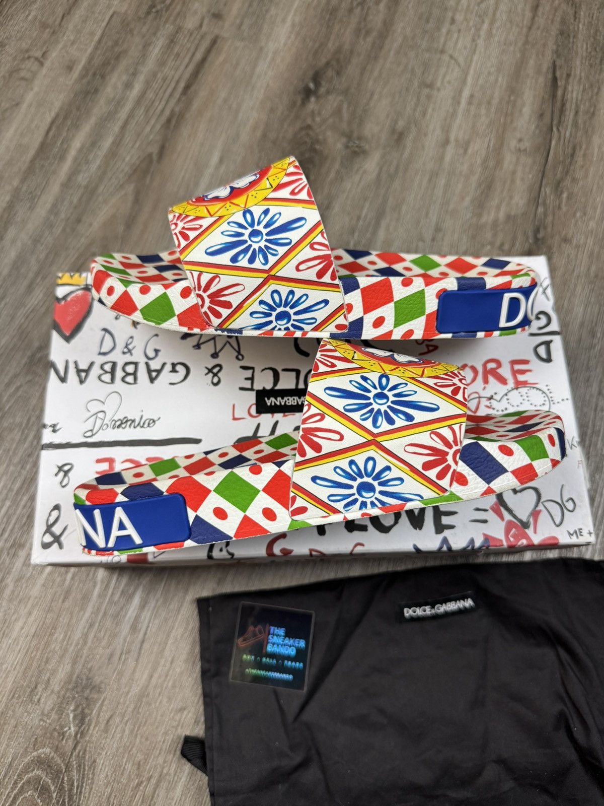Dolce & Gabbana Dolce And gabbaba Geometric "Carretto Print" Slide Size 36EU Size US 6 / IT 36 - 6 Thumbnail