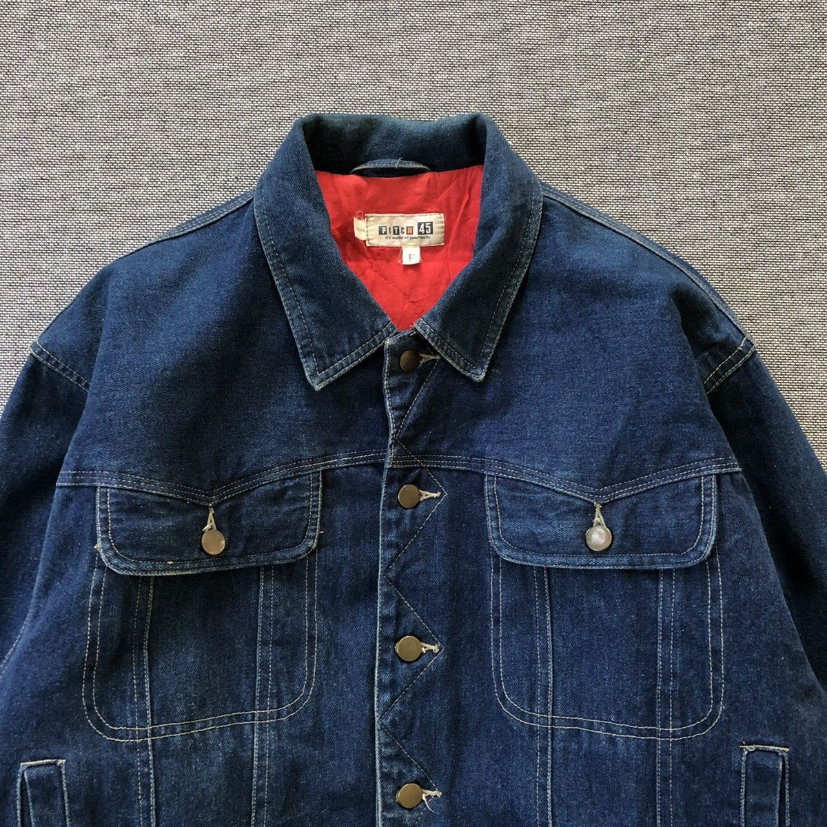 Vintage Pitch 45 Rugged Wear Buckle Back Denim Jacket Size US M / EU 48-50 / 2 - 6 Thumbnail