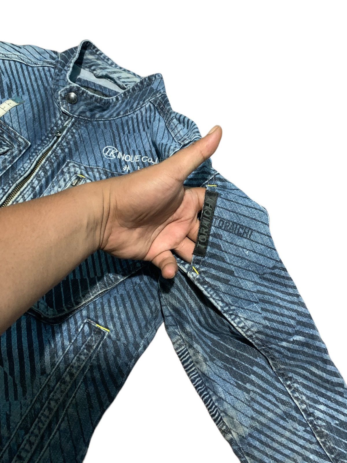 If Six Was Nine × Japanese Brand × Le Grande Bleu (L.G.B.) Vintage Tora by Toraichi striped biker denim jacket Size US M / EU 48-50 / 2 - 2 Thumbnail