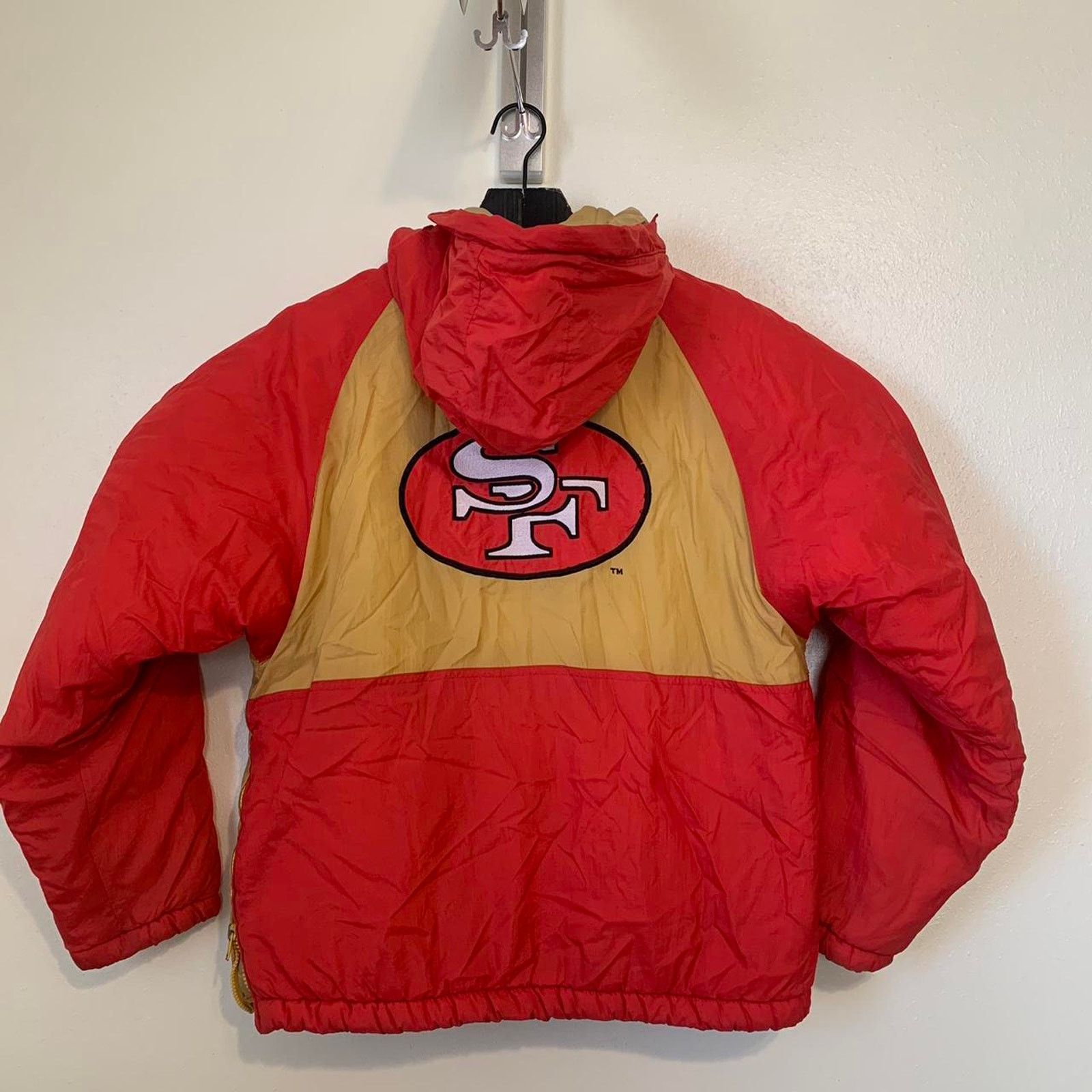 NFL Vintage San Francisco 49ers Hooded Puffer Jacket Size US S / EU 44-46 / 1 - 2 Thumbnail