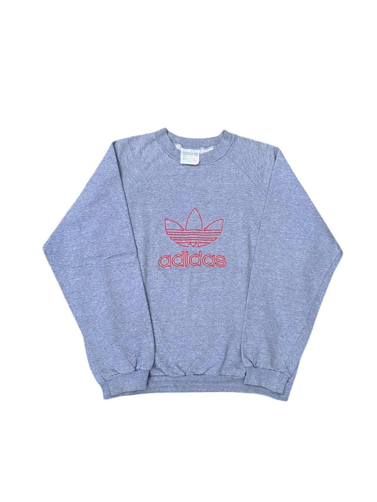 Adidas Vintage 80s Adidas Trefoil Embroidery Sweatshirt Size US L / EU 52-54 / 3 - 1 Thumbnail