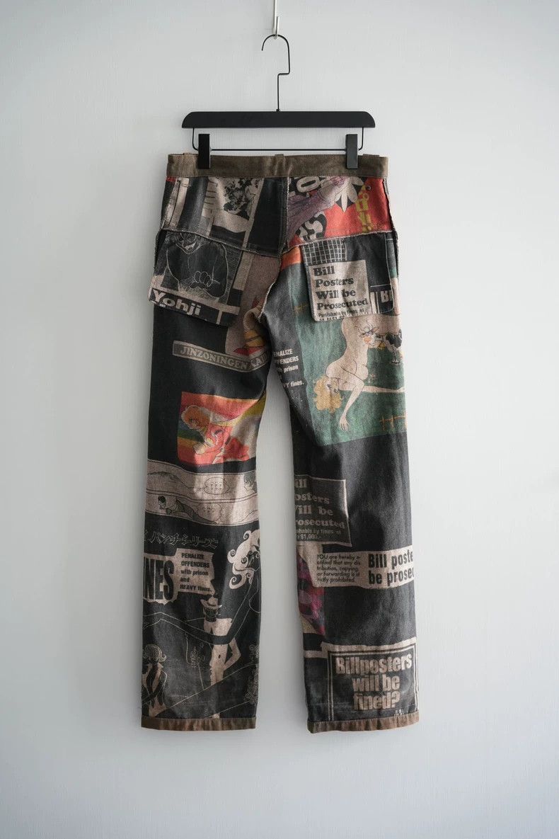 Yohji Yamamoto Yohji Yamamoto Yohji Yamamoto 07AW Comic Print Pants Size US 32 / EU 48 - 2 Thumbnail
