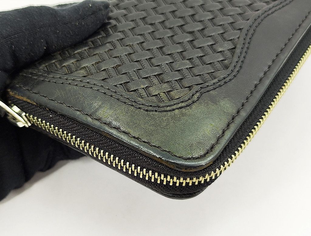Japanese Brand ONE STAR full leather texture zipper long wallet Size ONE SIZE - 6 Thumbnail