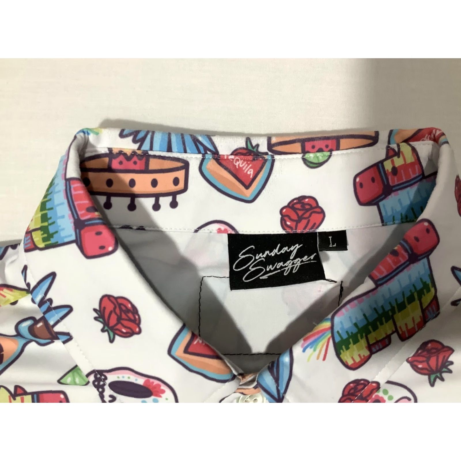 Vintage Sunday Swagger Don Julio Polo Shirt Mens L White Tequila Fiesta Golf Print Size US L / EU 52-54 / 3 - 5 Thumbnail