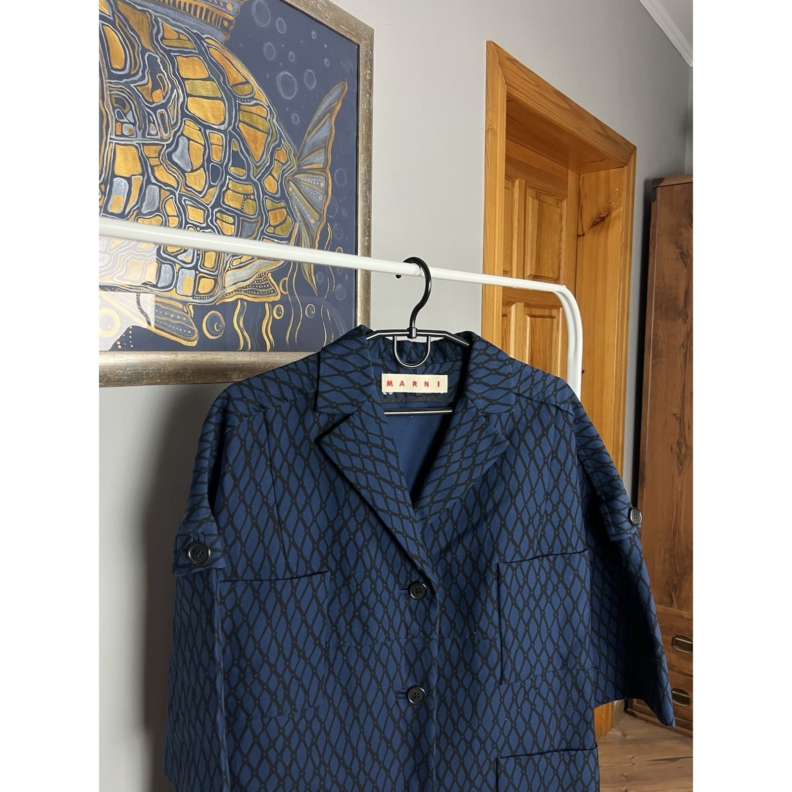 Marni MINT! Marni Blue Women`s Shortsleeve Coatigan Coat Size 42 Size M / US 6-8 / IT 42-44 - 4 Thumbnail