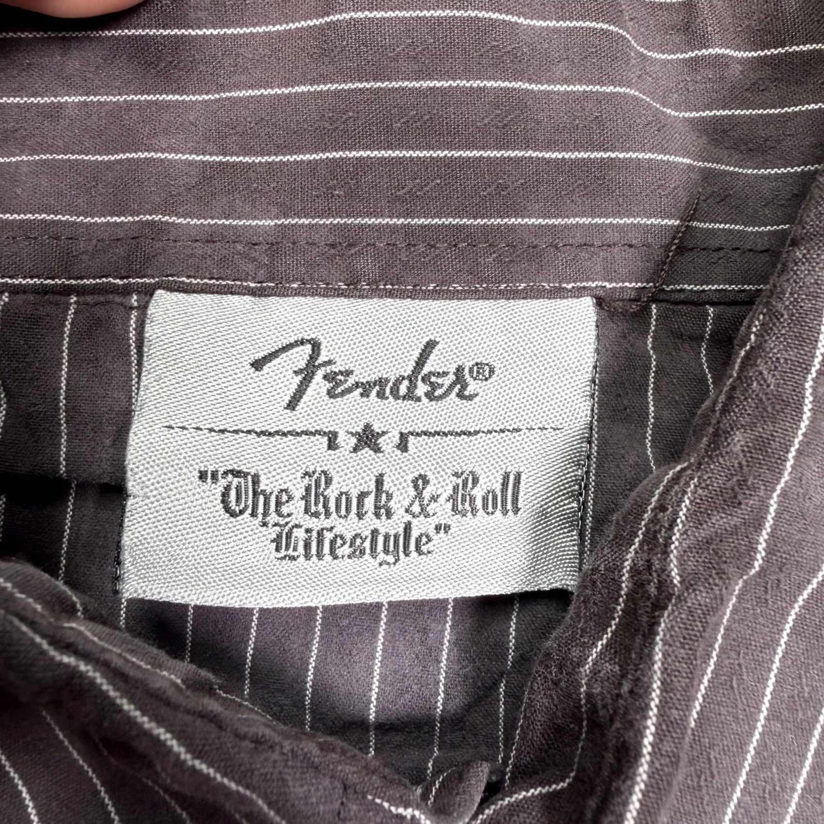 Fender Fender Shirt Mens Small Gray Stripe Long Sleeve Button Up Telecaster Guitar Size US S / EU 44-46 / 1 - 3 Thumbnail