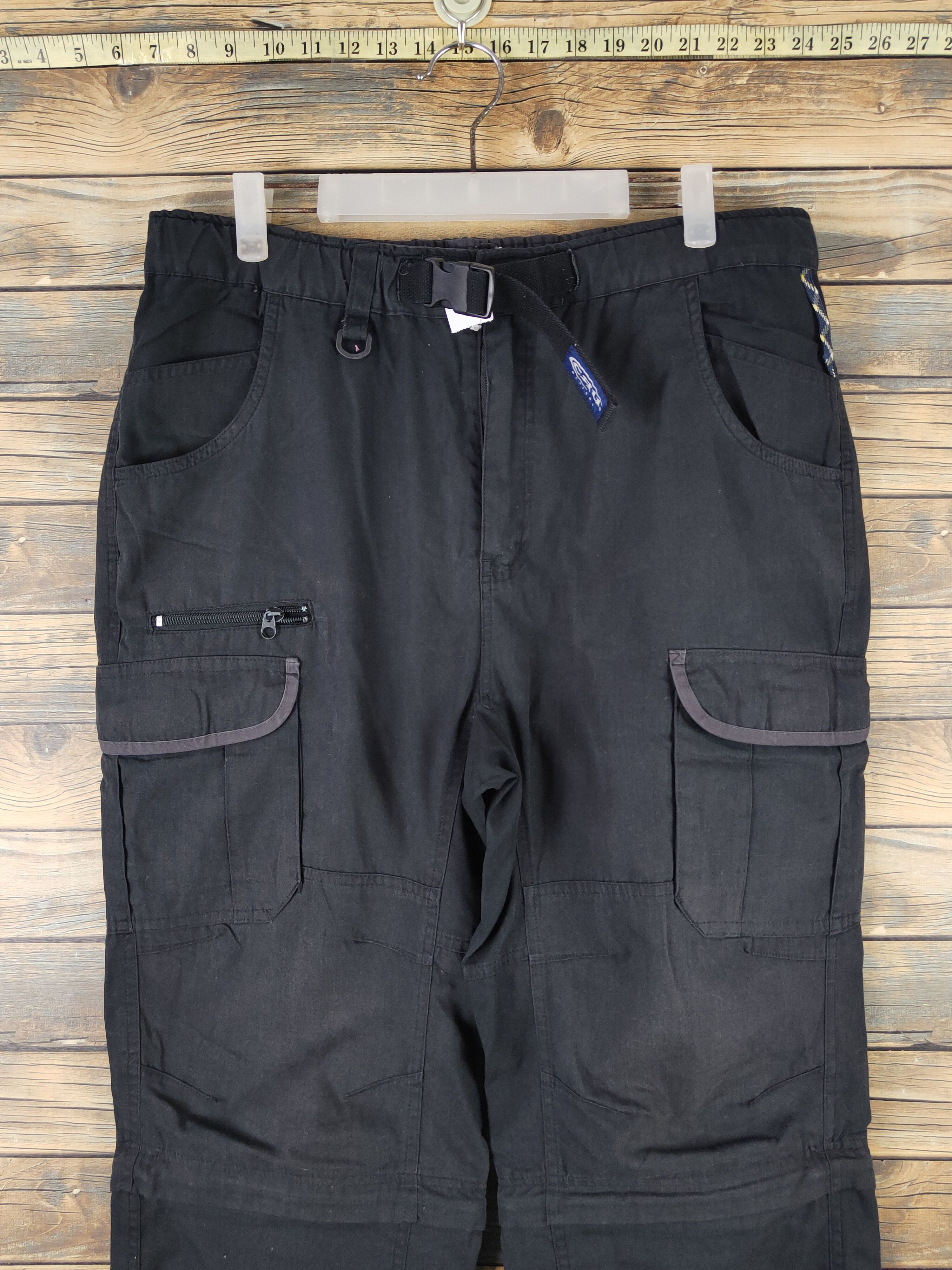 Japanese Brand DL CRU Black Multipocket Cargo Pants #2338 Size US 33 - 2 Thumbnail