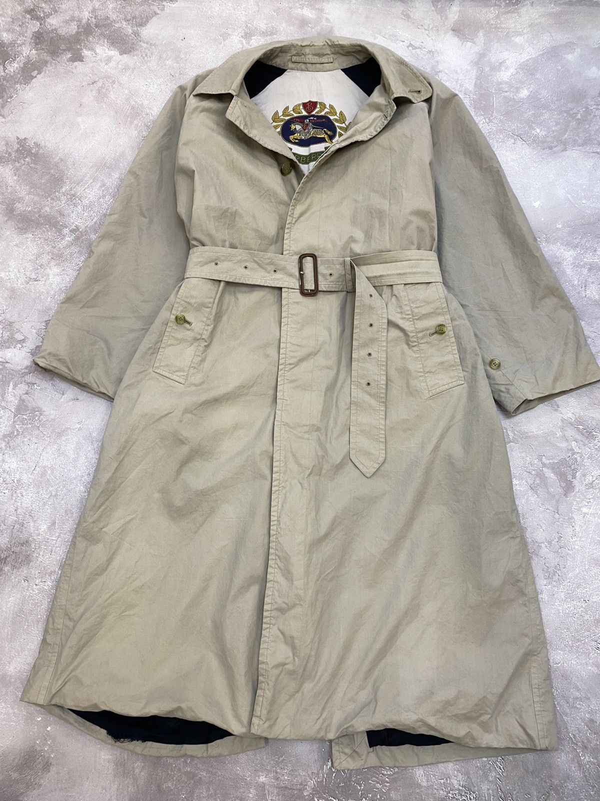 Burberry 90s Vintage Burberrys Prorsum Nova Check Trench Coat Belted Size US XL / EU 56 / 4 - 2 Thumbnail