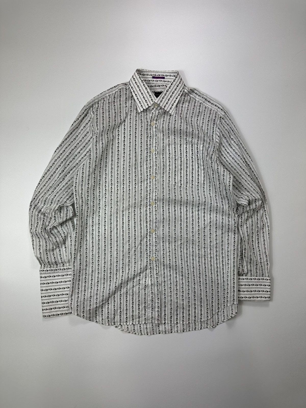 Paul Smith Paul Smith Monogram Dress Shirt 42/16 Size Italy Size US L / EU 52-54 / 3 - 1 Thumbnail