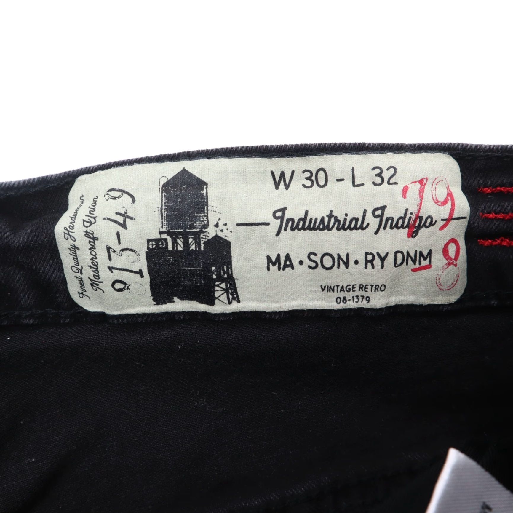 Industrial Indigo Jeans Mens 30x32 Skinny Stretch Black Denim