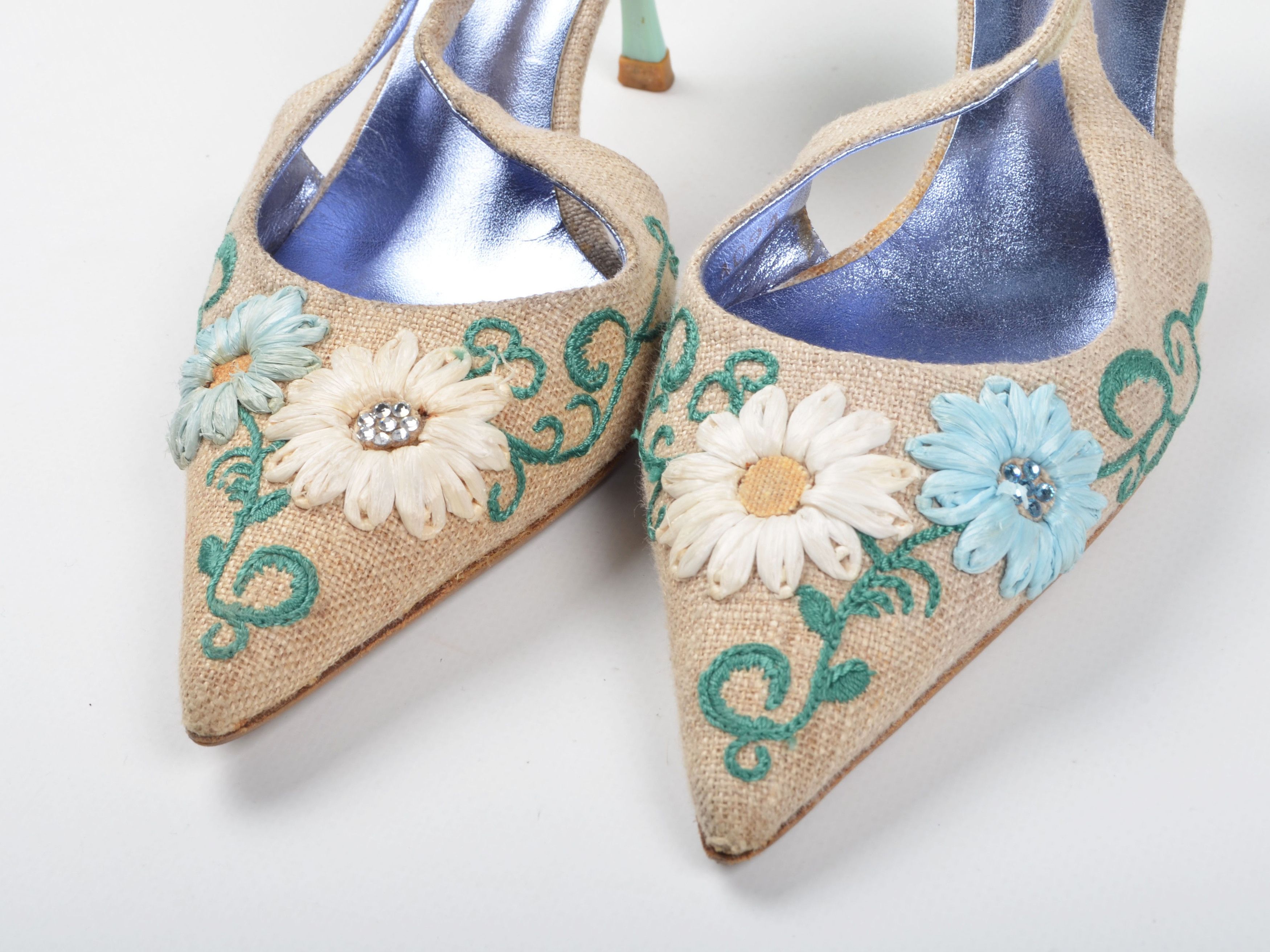 Le Silla Vintage Le Silla Y2K Fairy Floral Regencycore Mules Pumps Size US 6 / IT 36 - 3 Thumbnail