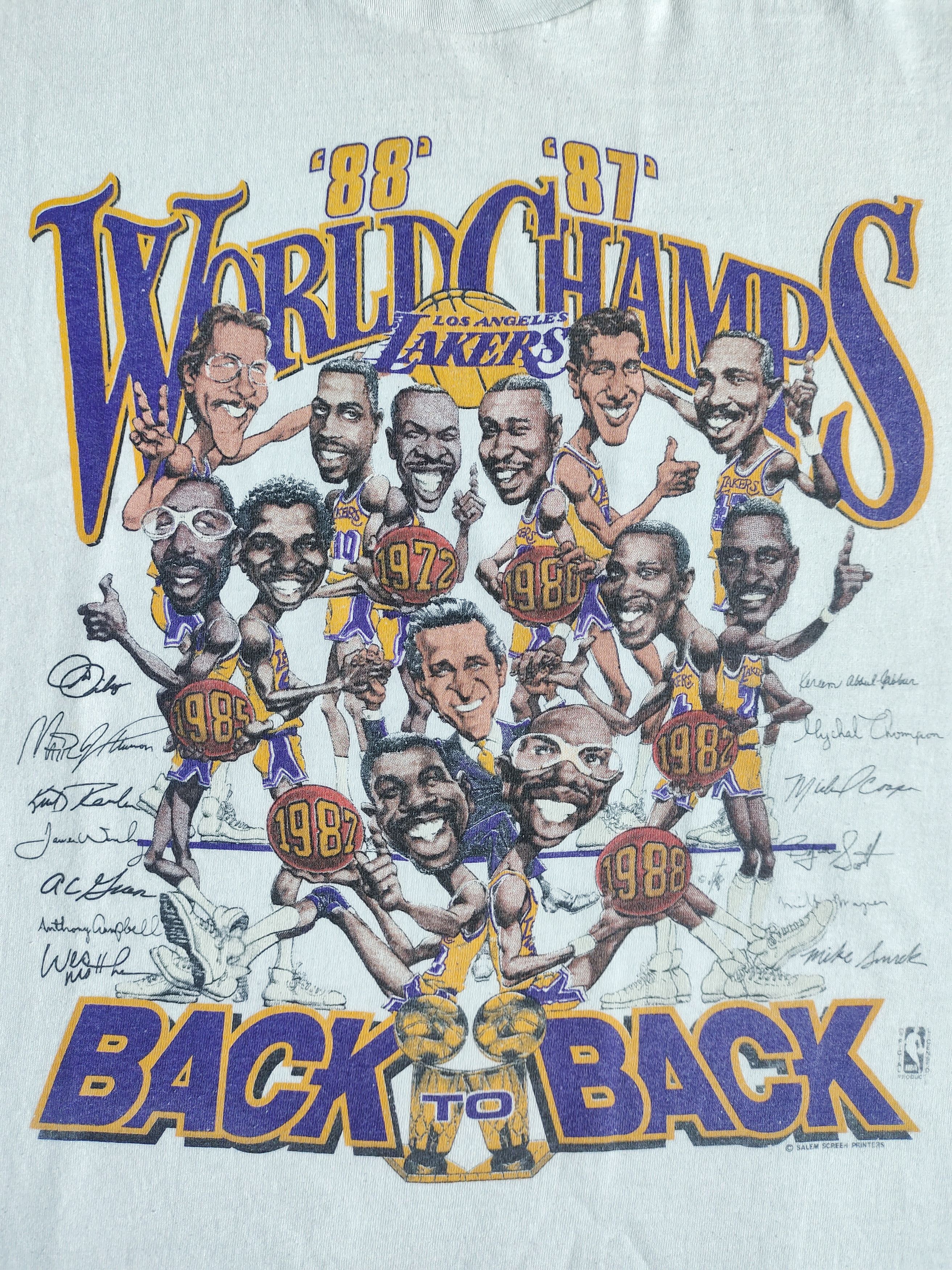 Vintage Vintage LA Lakers 1987 Champions Caricature T-shirt Size L / US 10 / IT 46 - 8 Thumbnail