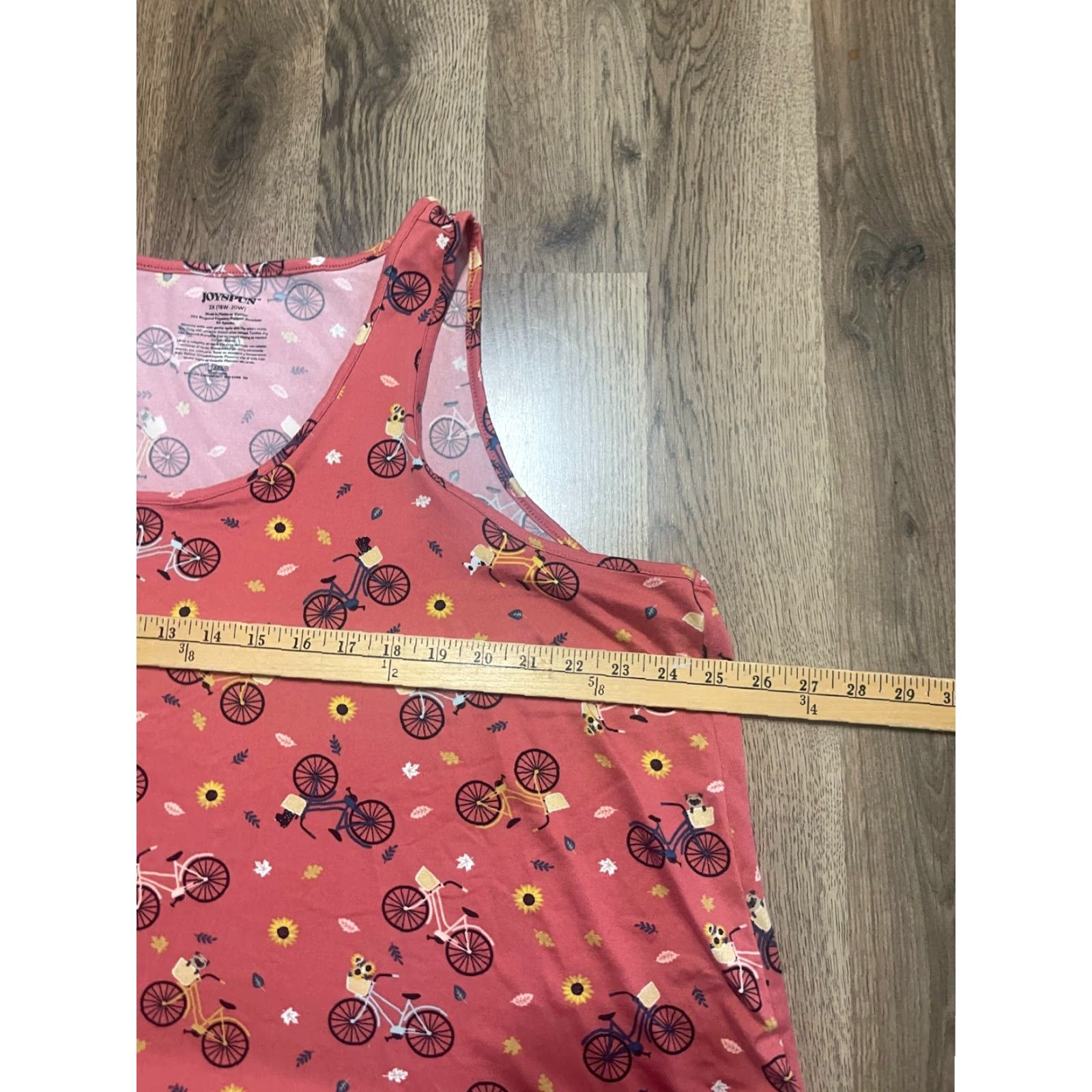 Vintage VINTAGE Joyspun PJ Set Womens 2X Pink Sunflowers Bikes Leaves Tank Top & Shorts Size XXL / US 16-18 / IT 52-54 - 5 Thumbnail