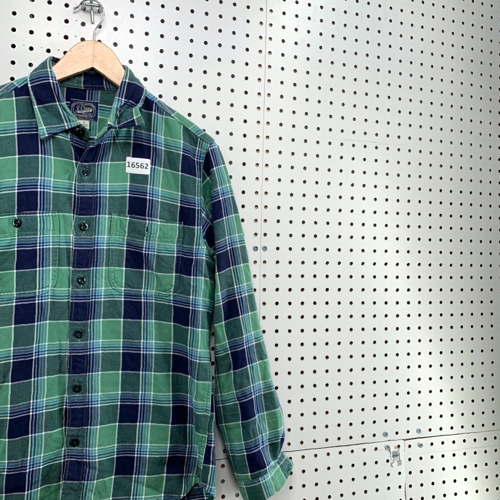 J.Crew J.CREW Button-Up Shirt Plaid Long Sleeve Mens Small Green Flannel Shirt - Regular Fit, Collar A-line, Vintage Inspired? Size US S / EU 44-46 / 1 - 4 Thumbnail