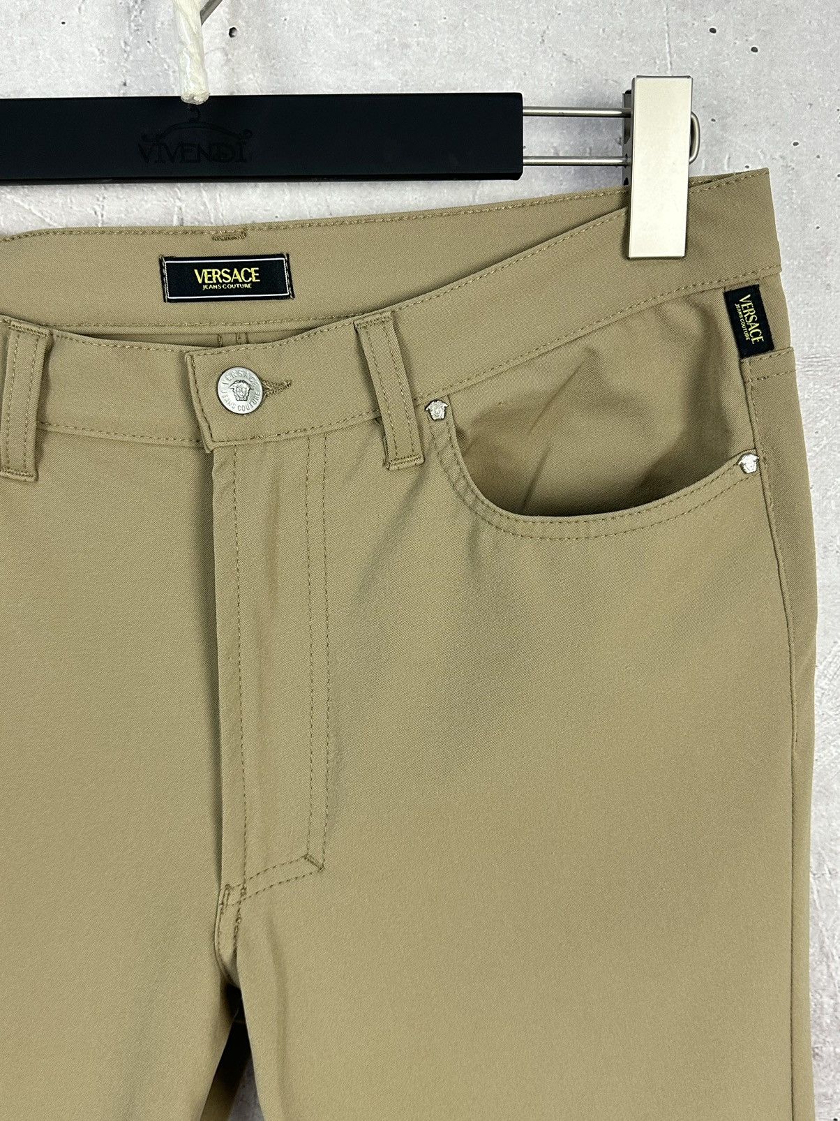 Versace Jeans Couture × Vintage Vintage Versace Jeans Couture Beige Women’s Trousers Size 28" / US 6 / IT 42 - 3 Thumbnail