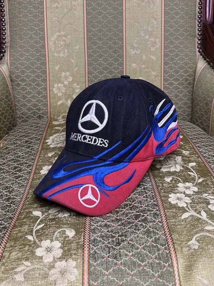 Mercedes-Benz Vintage Mercedes Benz Flames Y2K Cap Os Size ONE SIZE - 1 Thumbnail