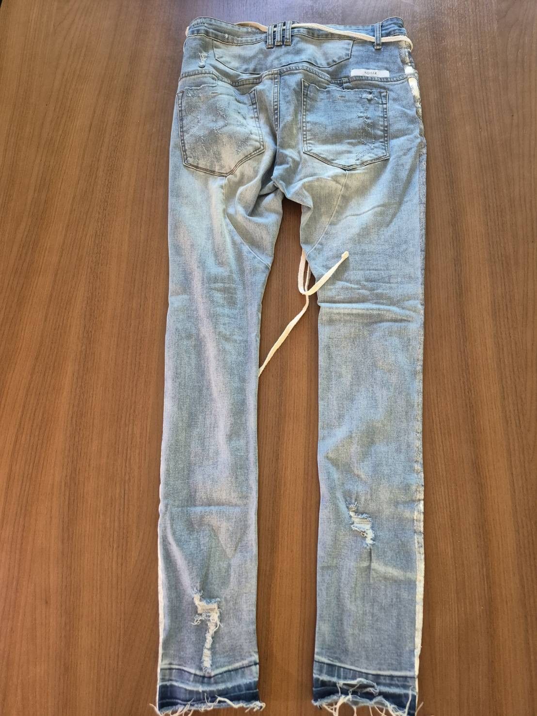 Kollar Clothing Kollar Painted Ripped Jeans with Lace Belt Size US 30 / EU 46 - 1 Thumbnail