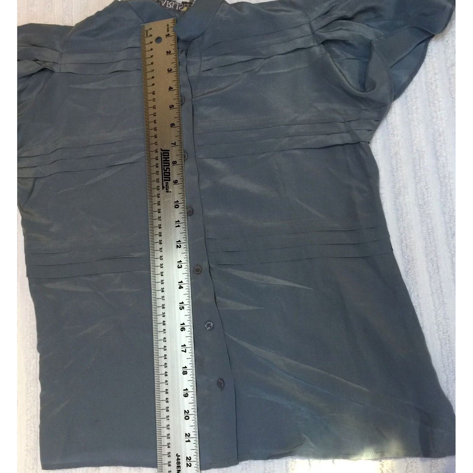 Vintage Carlisle Shirt Womens 2 Blue Button Down Pleated Silk Size Flutter Sleeve Casual Size XS / US 0-2 / IT 36-38 - 6 Thumbnail