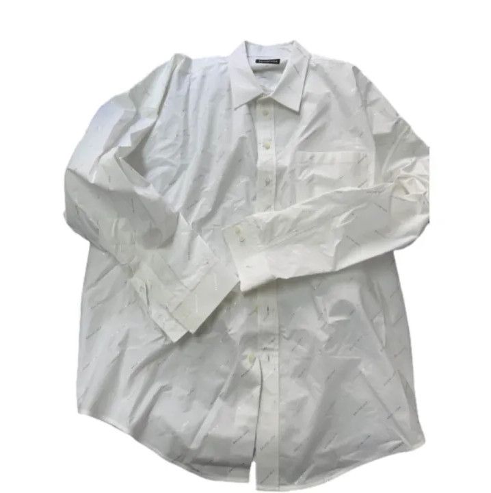 Balenciaga Balenciaga White Pocket Detail Long Sleeve Shirt Size US M / EU 48-50 / 2 - 1 Thumbnail