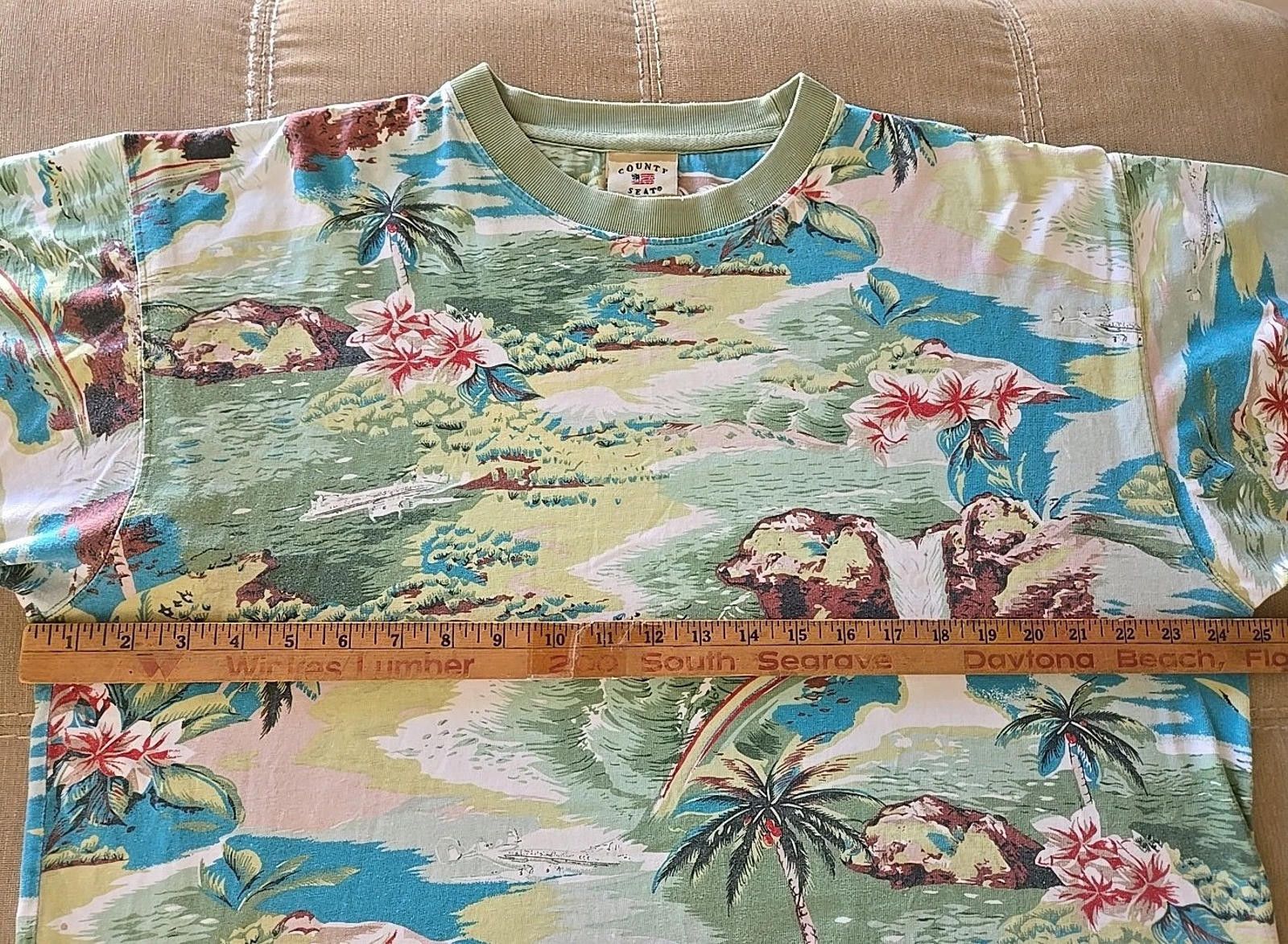 Other Vintage Shirt County Seat Aloha Hawaiian Style Tee Rare Find Size US L / EU 52-54 / 3 - 6 Thumbnail