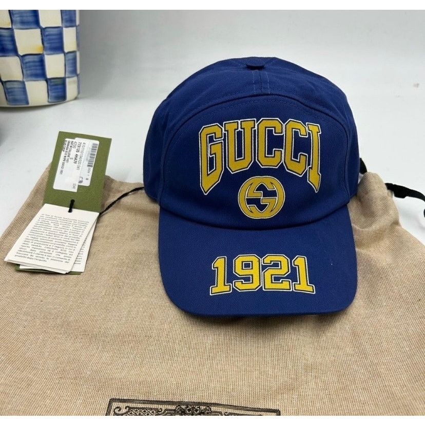 Gucci Gucci GG blue/yellow baseball hat size small adjustable Size ONE SIZE - 1 Thumbnail