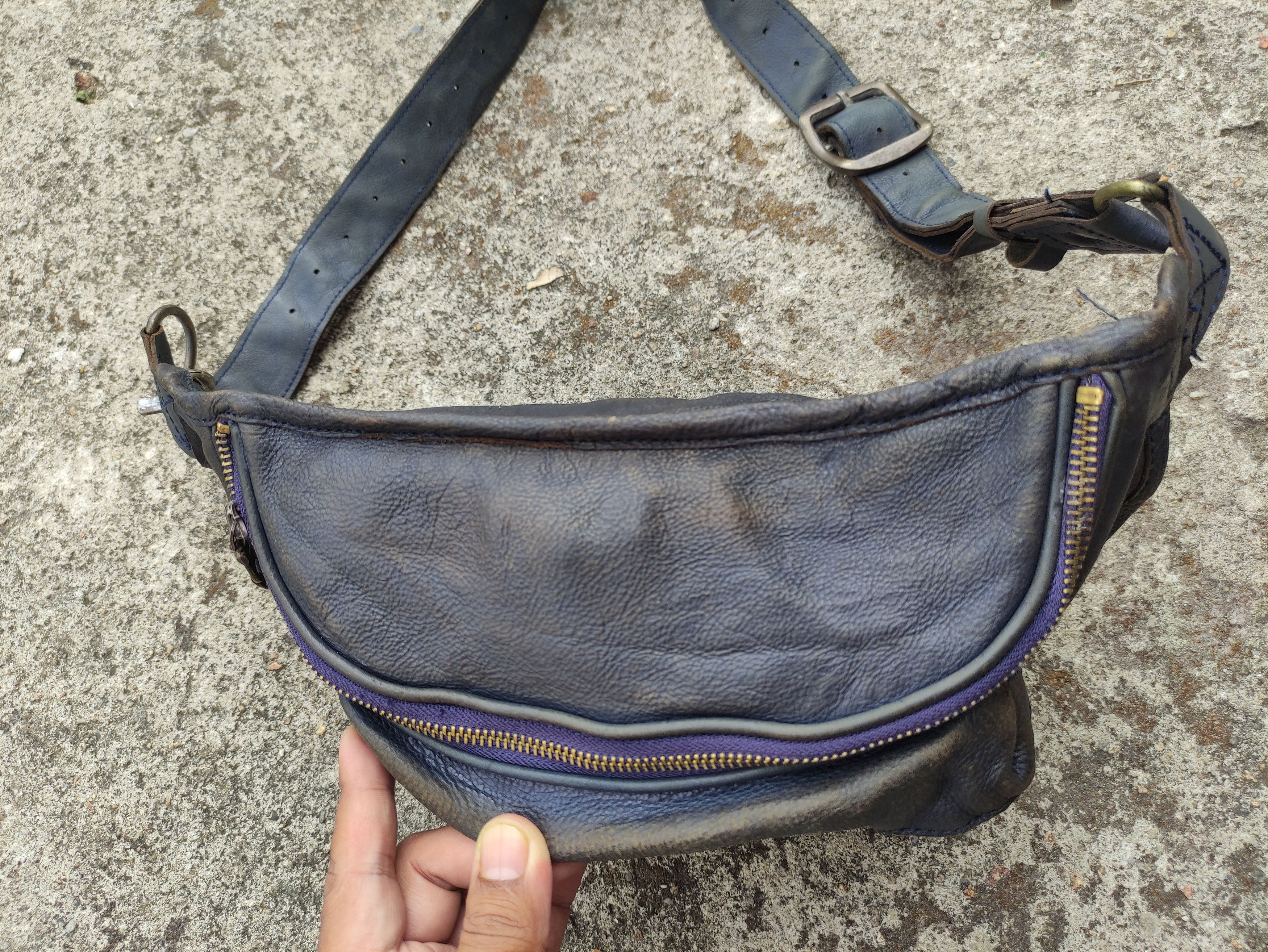 Japanese Brand GREEN LABEL RELAXING VINTAGE LEATHER WAIST BAG Size ONE SIZE - 5 Thumbnail