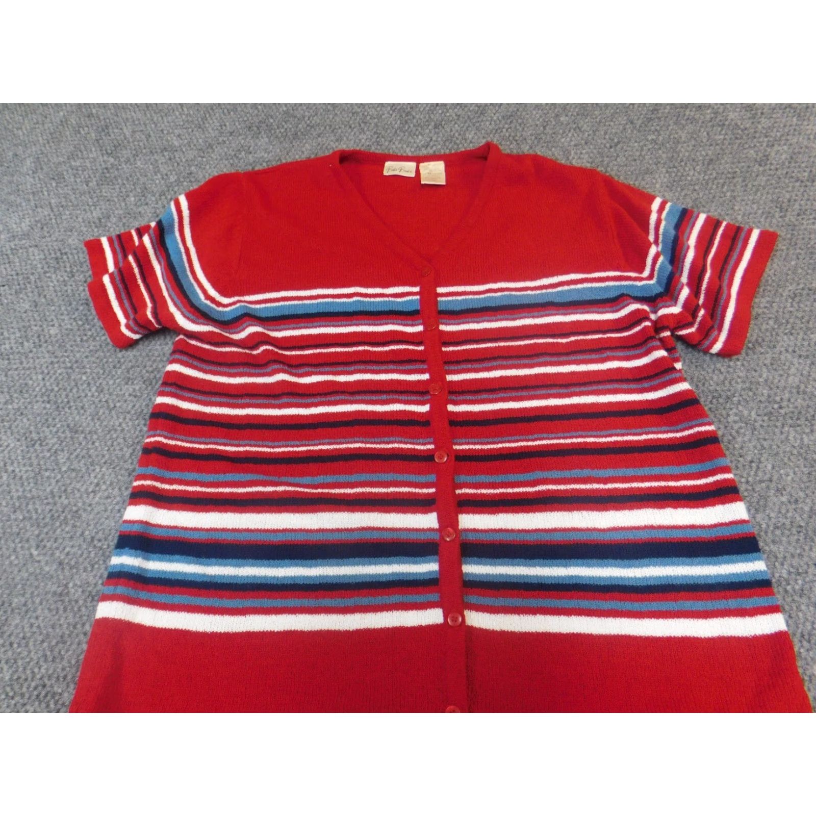 Vintage Bobbie Brooks Womens Cardigan Sweater XL Red Crewneck Pullover Knit Size XL / US 12-14 / IT 48-50 - 4 Thumbnail