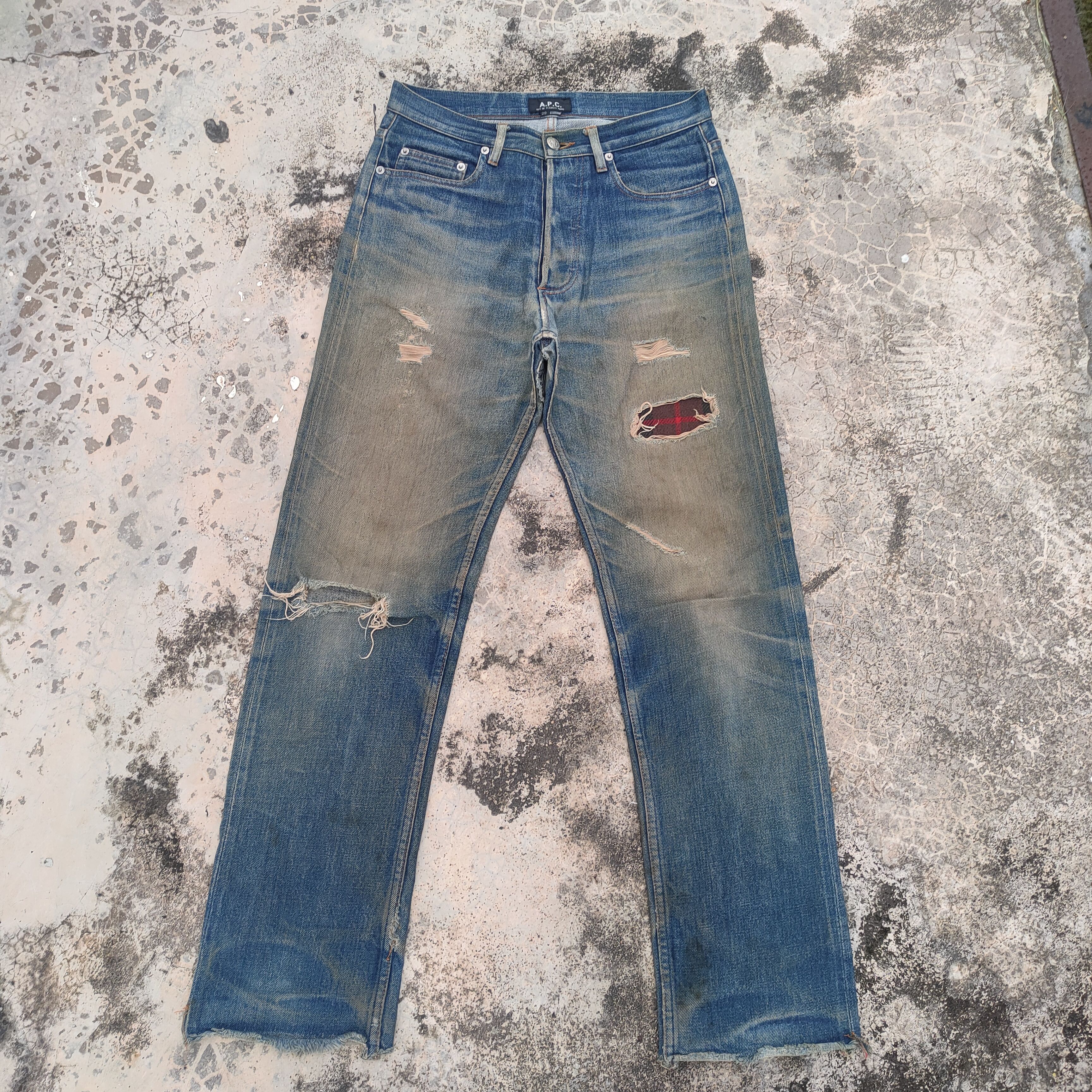 A.P.C. VINTAGE APC RUSTY REDLINE RIPPED JEANS DENIM PANTS Size US 29 - 2 Thumbnail