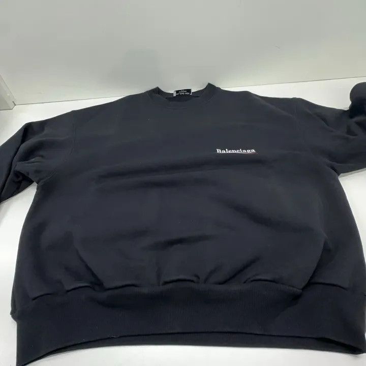 Other Balenciaga Black Logo Embroidered Sweatshirt 0079-2507 Size S / US 4 / IT 40 - 4 Thumbnail