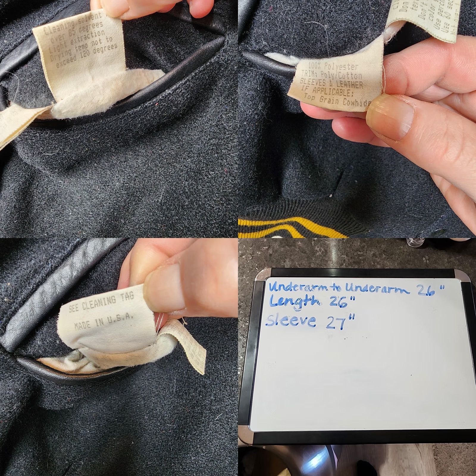 Salem Sportswear Gem Sportswear Jacket Mens XL Black Varsity Leather Sleeves Lined Gold G Patch Limited Detail Size US XL / EU 56 / 4 - 9 Thumbnail