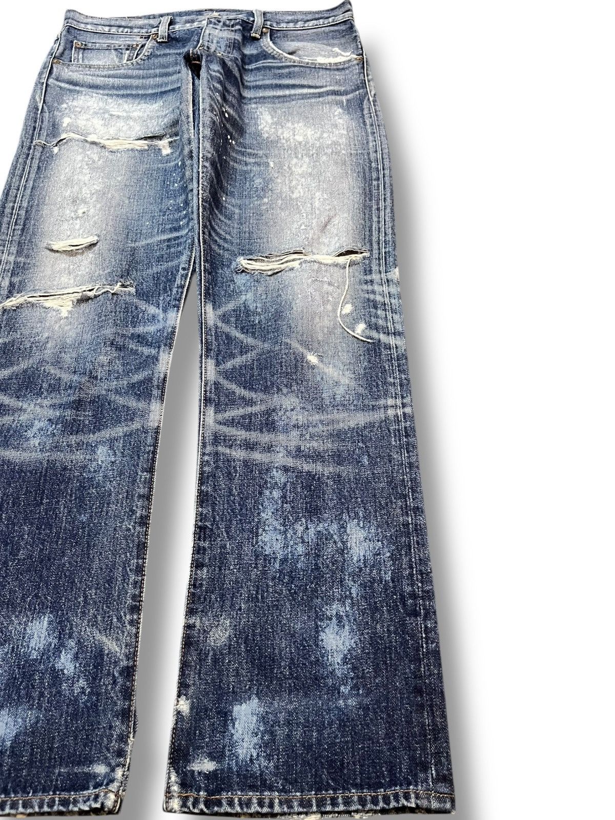 Hysteric Glamour Vintage Rnative Faded Wash Whiskering Denim Size US 33 - 4 Thumbnail