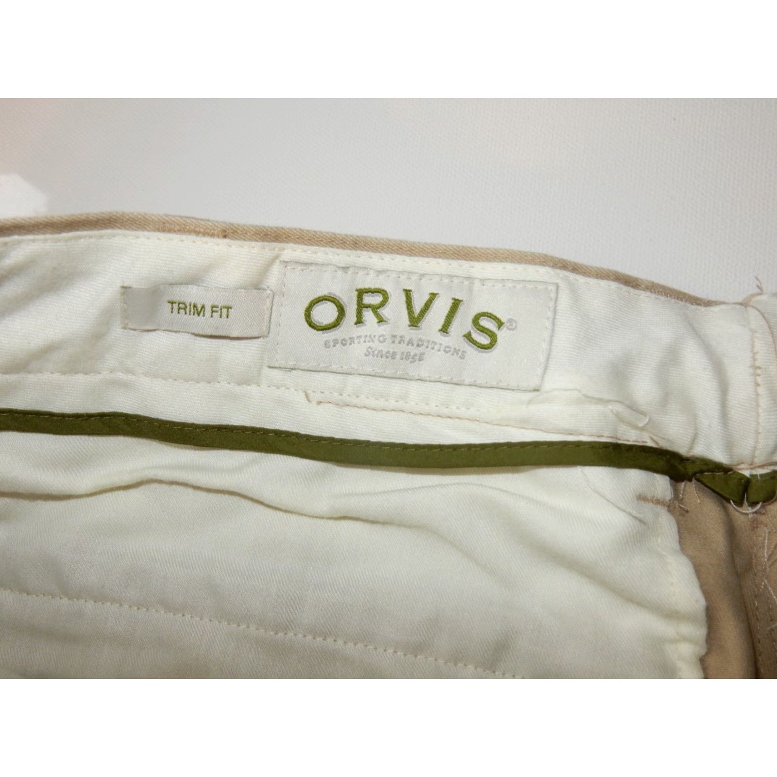Orvis VINTAGE Orvis Men's Chino Pants Size 40x31 Flat Front Khakiâ€¢Beige Men's Clothing Size US 40 / EU 56 - 4 Thumbnail
